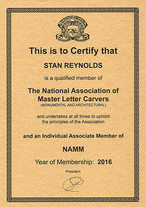Letter-carving-credentials-and-NAMM-membership Letter-carving-credentials-and-NAMM-membership